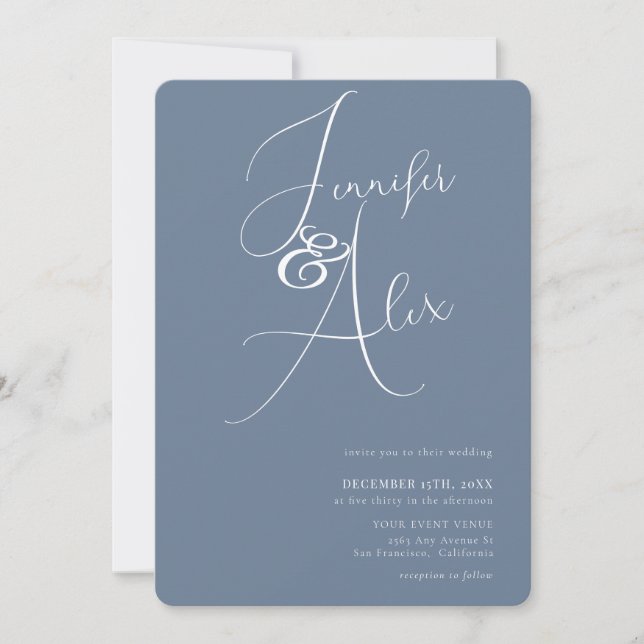 Invitation Simple Script Minimalist Photo Collage Wedding  (Devant)