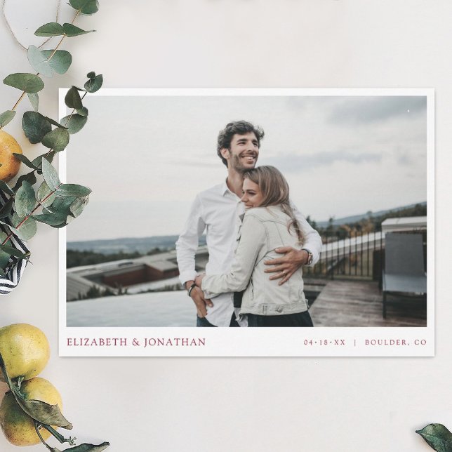 Invitation Simple style moderne photo mariage Enregistrer la  (Créateur téléchargé)