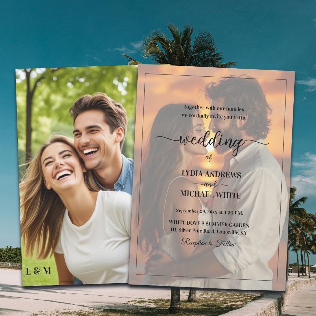 Invitation Simple superposition de texte sur une photo de mar (Créateur téléchargé)