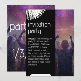 Invitation simple, Taille : 12,7 cm x 17,8 cm, Pap