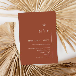 Invitation Simple Terracotta Minimal Chic Mariage