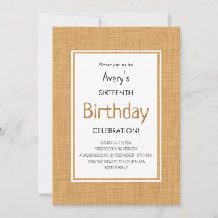 Invitation Simple Texte Orange Anniversaire Texturé