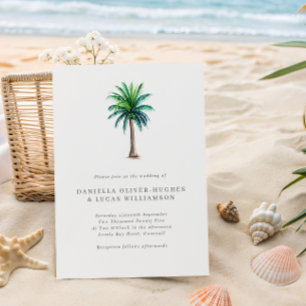 Invitation Simple Tropical Palm Tree Destination Mariage
