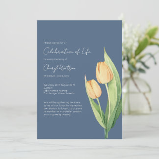 Invitation Simple Tulip Celebration of Life Funeral