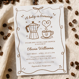 Invitation Simple Un Bébé Brasse Du Baby shower De Café