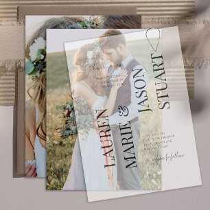 Invitation Simple Vellum Vellum Overlay Elegant 2 Mariage pho