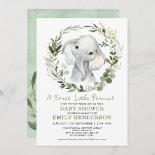 Invitation Simple verdure or Elephant Baby shower Sprinkle