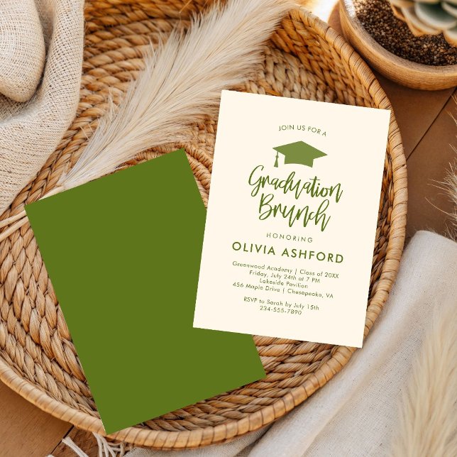 Invitation simple Vert Déjeuner de Tendance fête de remise de (Créateur téléchargé)