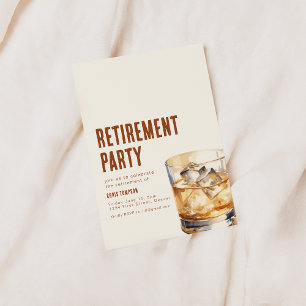 Invitation simple Whiskey Retirement Party
