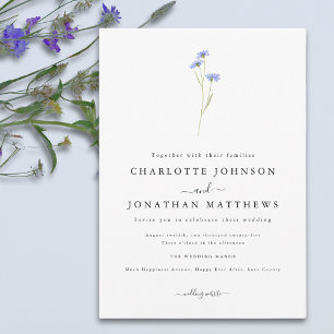 Invitation Simple Wildflower Élégante Script