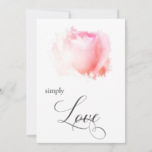 Invitation "SIMPLEMENT AIMER Pastel Rose Bud Floral Invitatio
