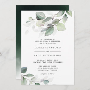 Invitation Simplement Belle Aquarelle Botanique Verdure