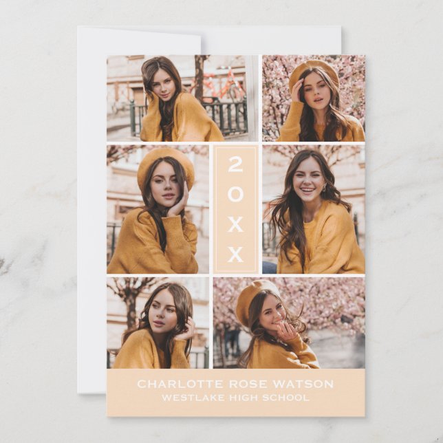 INVITATION SIMPLEMENT CHIC PHOTO COLLAGE GRADUATION INVITATIO (Devant)
