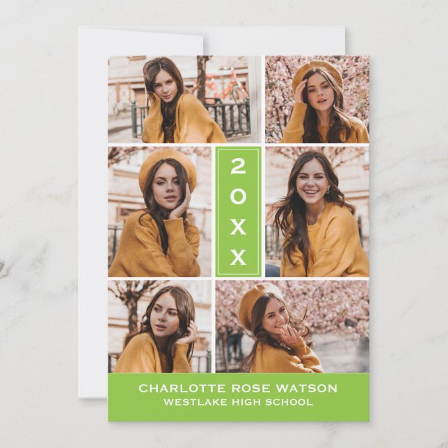 INVITATION SIMPLEMENT CHIC PHOTO COLLAGE GRADUATION INVITATIO (Devant)