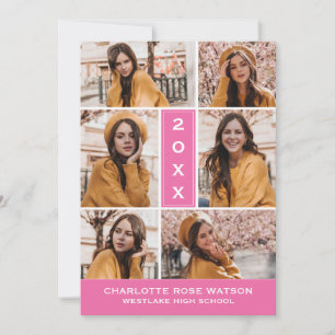 INVITATION SIMPLEMENT CHIC PHOTO COLLAGE GRADUATION INVITATIO