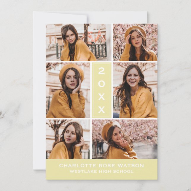 INVITATION SIMPLEMENT CHIC PHOTO COLLAGE GRADUATION INVITATIO (Devant)