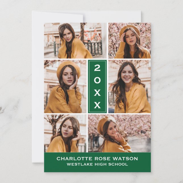 INVITATION SIMPLEMENT CHIC PHOTO COLLAGE GRADUATION INVITATIO (Devant)