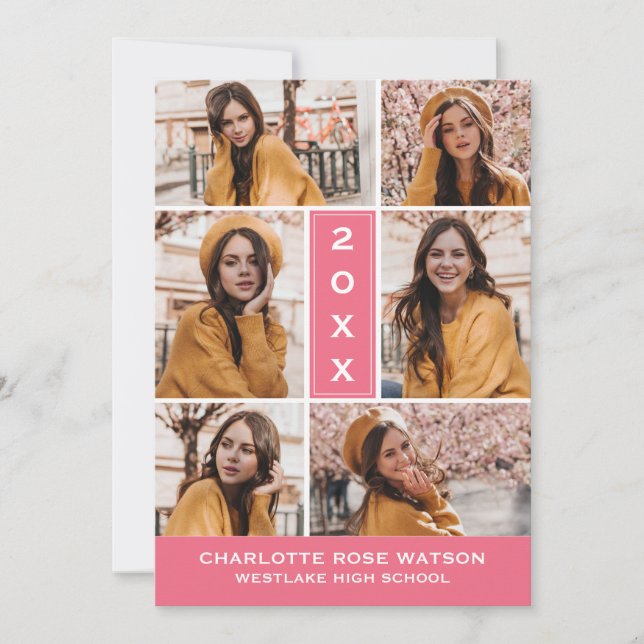 INVITATION SIMPLEMENT CHIC PHOTO COLLAGE GRADUATION INVITATIO (Devant)