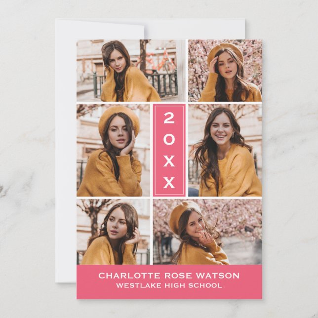 INVITATION SIMPLEMENT CHIC PHOTO COLLAGE GRADUATION INVITATIO (Devant)