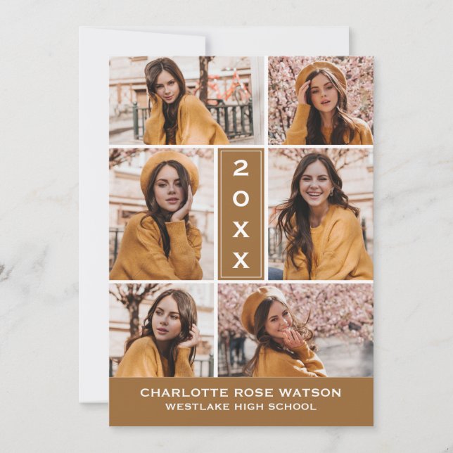 INVITATION SIMPLEMENT CHIC PHOTO COLLAGE GRADUATION INVITATIO (Devant)