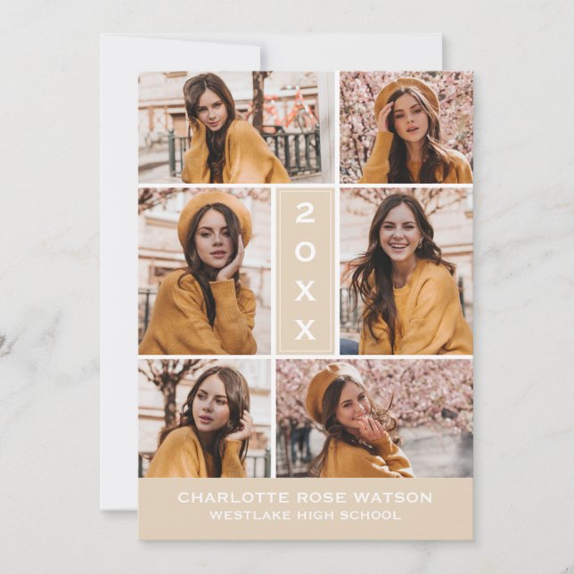 INVITATION SIMPLEMENT CHIC PHOTO COLLAGE GRADUATION INVITATIO (Devant)