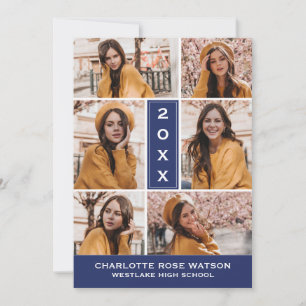 INVITATION SIMPLEMENT CHIC PHOTO COLLAGE GRADUATION INVITATIO