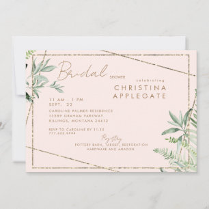 Invitation Simplement Divine Blush & Gold Elegant Fête des ma