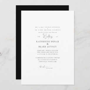 Invitation Simplement Élégant et moderne Mariage Les deux par