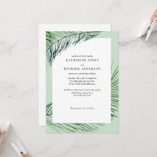 Invitation Simplement Élégant Mariage de Palmier Tropical Sau