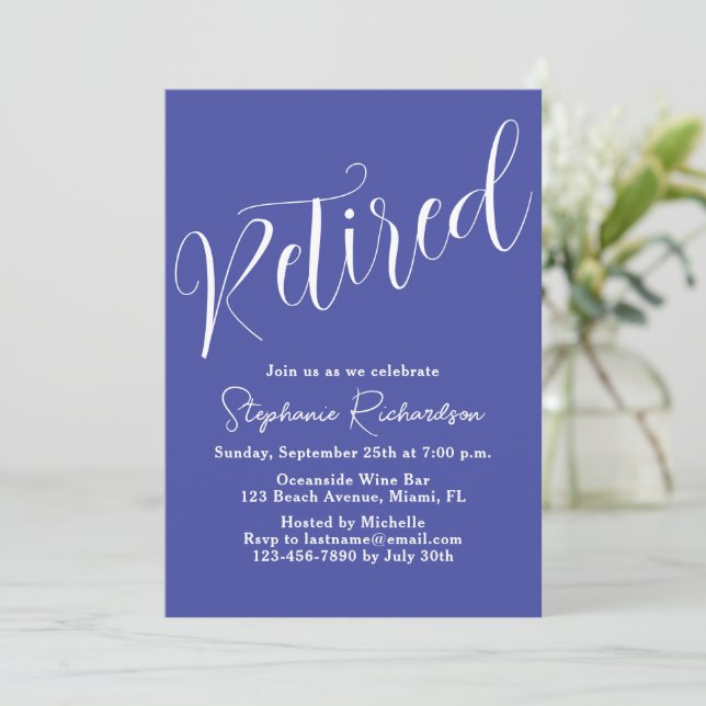 Invitation Simplement Moderne Lavande Retraite (Debout devant)