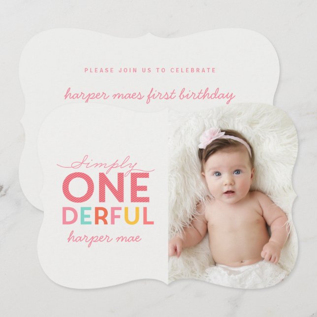 INVITATION SIMPLEMENT ONÉRÉ MERVEILLEUX (Devant / Derrière)