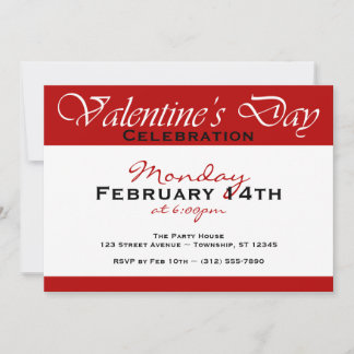 Invitation Simplement Red Valentine's Day