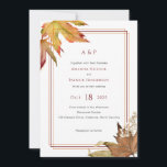 Invitation Simples feuilles d'automne modernes Mariage de jar<br><div class="desc">Simple Modern Fall laisse Garden mariage Invitation.</div>