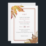 Invitation Simples feuilles d'automne modernes Mariage de jar<br><div class="desc">Simple Modern Fall laisse Garden mariage Invitation.</div>