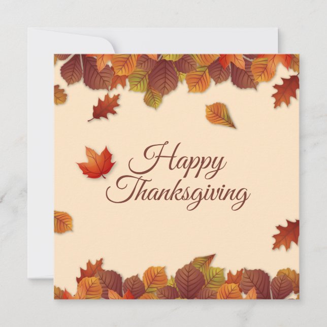 Invitation Simples feuilles d'automne Thankesgiving | Invitat (Devant)