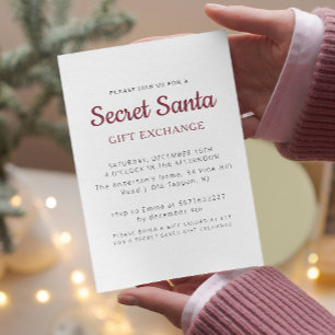 Invitation Simples secrets de Noël Père Noël