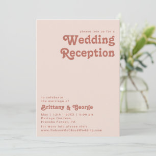 Invitation Simples vibrations rétro Réception de mariage ro