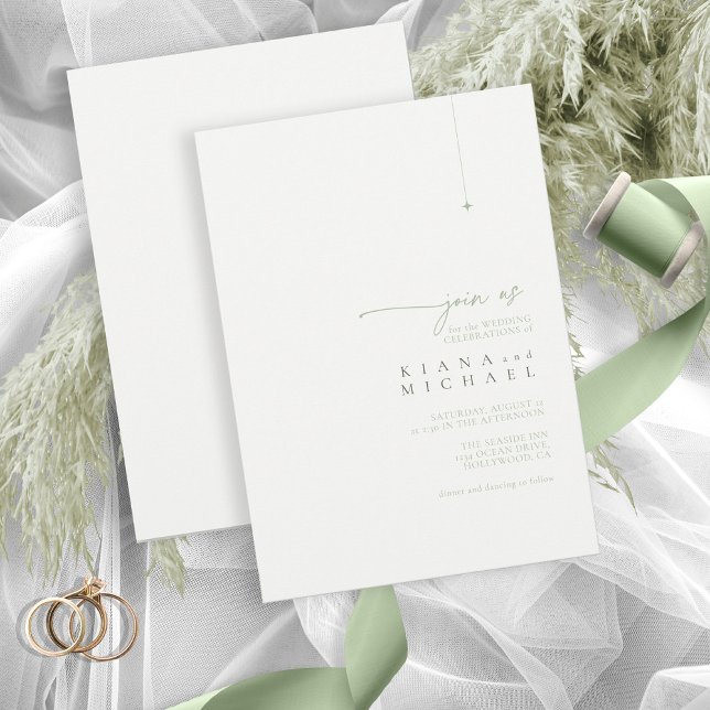 Invitation Simply Chic Mariage Pearl White ID1046 (Créateur téléchargé)