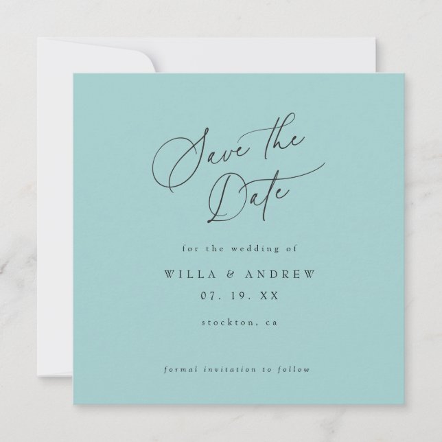 Invitation Simply Elegant Minimalist Save The Date Photo Card (Devant)