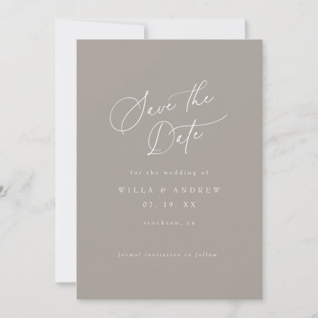 Invitation Simply Elegant Minimalist Save The Date Photo Card (Devant)
