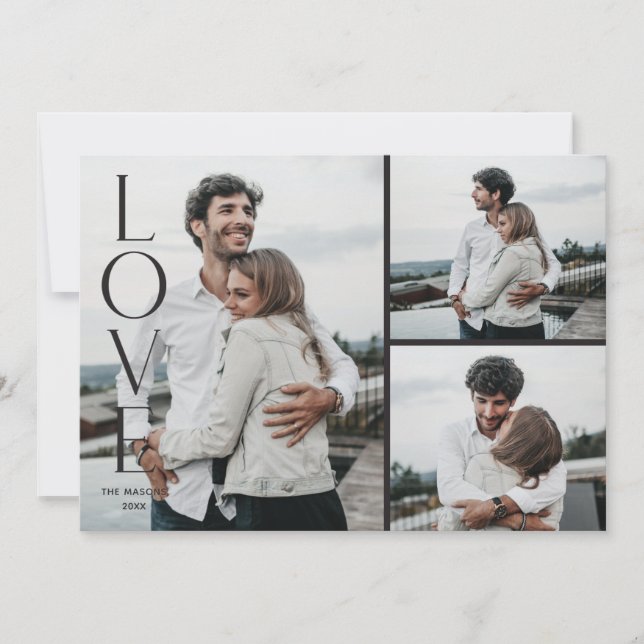 Invitation Simply Love Valentine's Day 3-Carte photo - Noir (Devant)