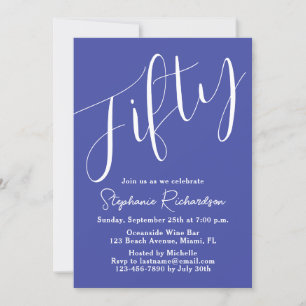 Invitation Simply Modern Script Lavender 50e anniversaire