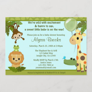 Invitation Singe animal d'invitation de baby shower de PARTIE