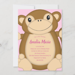 Invitation Singe Anniversaire Pink
