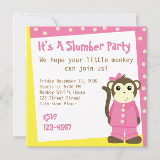 Invitation Singe au pyjama