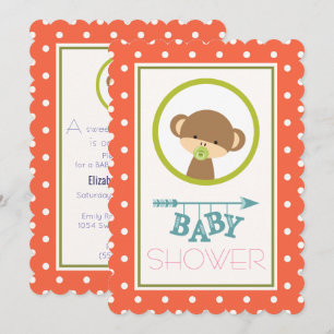 Invitation Singe-bébé avec un Baby shower Pacificateur