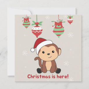 Invitation Singe Noël Neige Hiver Animaux Singes Invit