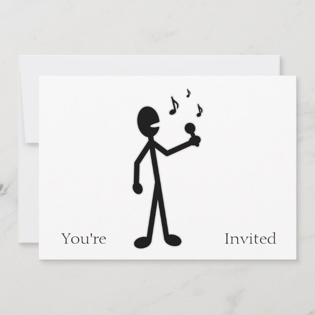 Invitation Singing Stick Figure (Devant)