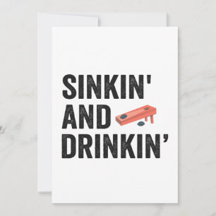 Invitation Sinkin et Drinkin Funny Cornhole Funny Cadeau drôl