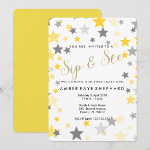 Invitation Sip and See invitation, nouveau bébé, bienvenue
